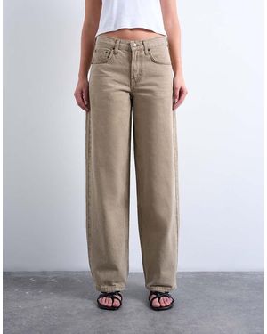 TOPSHOP Vaqueros Beis De Talle Bajo Y Corte Holgado Con Detalle Regulable Cinch De - Marrón