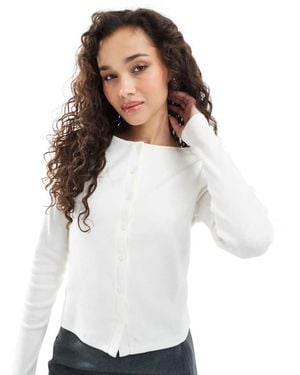 New Look Crew Neck Cardigan - White