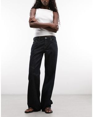 Weekday Aura jeans mit niedriger taille und relaxed bootcut - Blau
