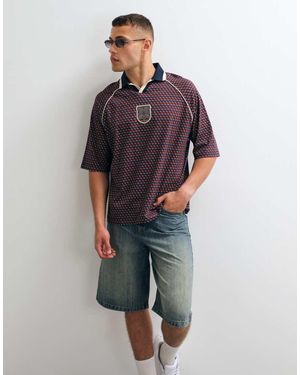 ASOS Oversized Polo With Fifa World Cup England Print - Blue