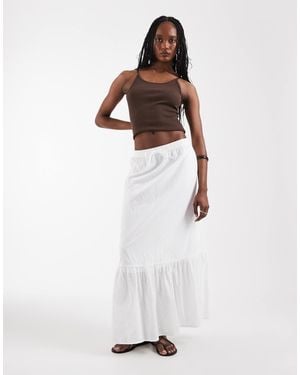 Vero Moda Dobby Texture Boho Maxi Skirt - White