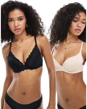 DORINA Angie 2 Pack Lace Bra - Black