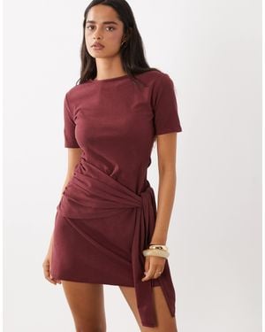 ASOS Supersoft Tie Side Mini Dress - Red