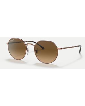 Ray-Ban Jack Irregular Polarised Sunglasses - Natural