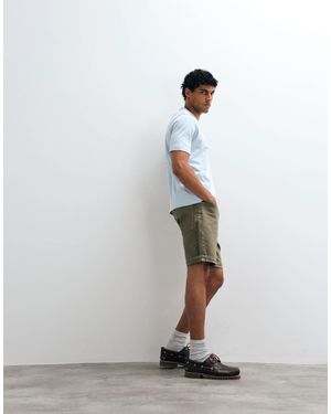 Mango Rolled Hem Relaxed Fit Denim Shorts - White
