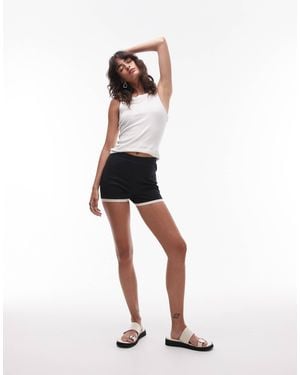 TOPSHOP Co Ord Contrast Frill Edge Shorts - White
