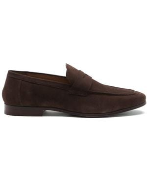 Thomas Crick Harley Loafer Suede Leather Slip-On Loafer Shoes - Brown