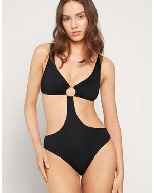 Tezenis Micro Cut-Out One-Piece Trikini - Black