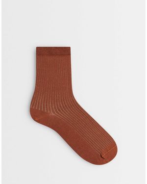 ASOS Chaussettes basses côtelées couleur tabac - Marron