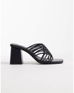 Public Desire Woven Block Heeled Sandals - White