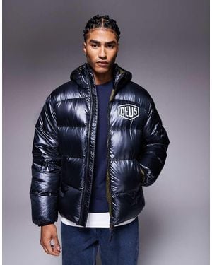 Deus Ex Machina Shield Hooded Puffer Jacket - Blue