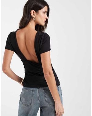 ONLY Top Fluido Con Espalda Abierta En - Negro