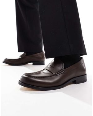 BOSS Boss – leder-loafer - Schwarz