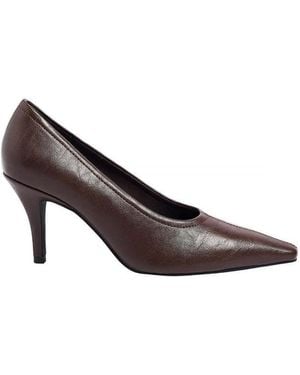 NA-KD Slim Toe Court Shoes - Brown