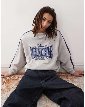 Vertere Berlin Vintage Logo Oversized Sweatshirt With Side Stripes - Grey
