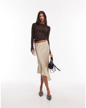 Weekday Asymmetric Satin Skirt - White