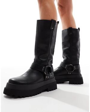 Buffalo Tall Biker Boot - Black