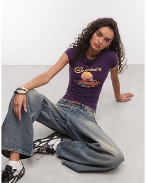 ASOS Baby Tee With Vintage Car Graphic - Purple