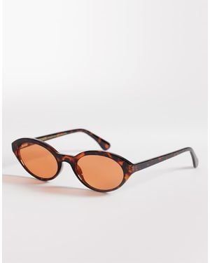 & Other Stories Slim Oval Sunglasses - Red