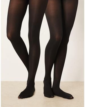 ASOS 2 Pack Of 40 Denier Tights - Black