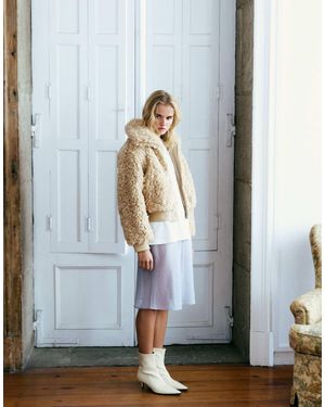 Pull&Bear Veste à col montant couleur sable - Bleu