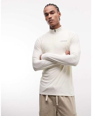 Berghaus 24/7 Half Zip Long Sleeve Tech Tee - White