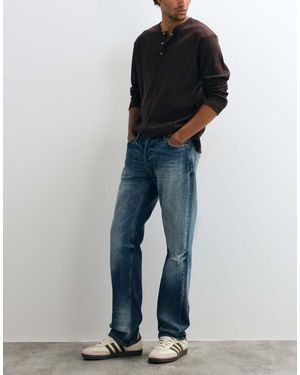 Weekday Jeans A Gamba Dritta A Vita Bassa - Blu