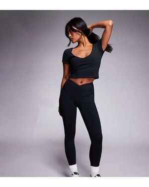 4505 Petite Icon Soft Touch Wrap Waist Yoga Legging - Blue