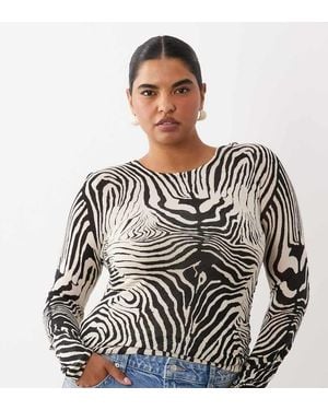 ASOS Asos Design Curve Sheer Knitted Soft Touch Ruched Side Top - Black