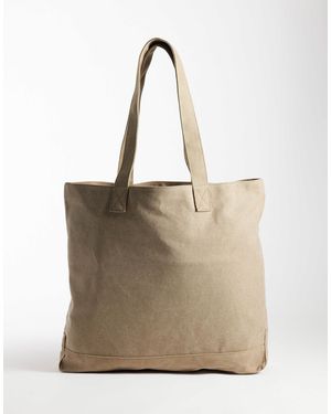 Mango 100 % baumwoll-shopper - Natur