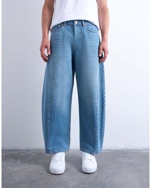 TOPMAN Rigid Barrel Jean - Blue