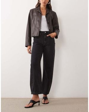 Mango Simone Barrel Leg Jean - Black
