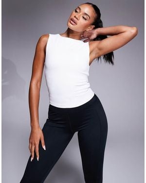 4505 Icon High Neck Tank With Inner Bra - White