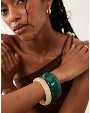 ASOS Pack Of 2 Mixed Resin Bangles - Brown