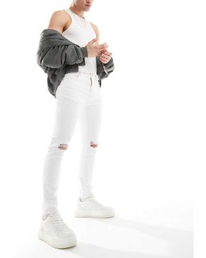 ASOS Spray On Jeans With Power-Stretch And Rips - White