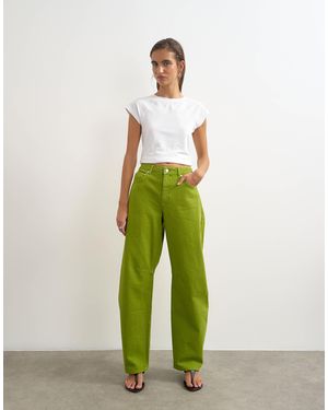 TOPSHOP Barrel Mid-rise Jeans - Green