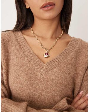 Mango Ketting Met Hanger En Kapittelsluiting - Bruin