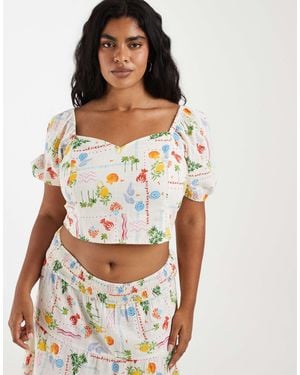 Vero Moda Short Sleeve Smock Top Co-ord - White