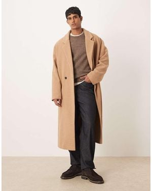 ASOS Oversized Longline Overcoat - Natural