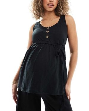 Mama.licious Mamalicious Maternity 2 Function Nursing Button Through Top - Blue