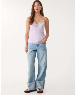 Stradivarius Lace Top - Blue