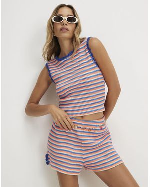 River Island Neon Textured Stripe Tank Top - Orange