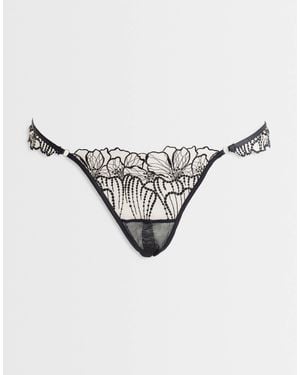 Bluebella Amarosa Floral Embroidered Ouvert Brief - Metallic