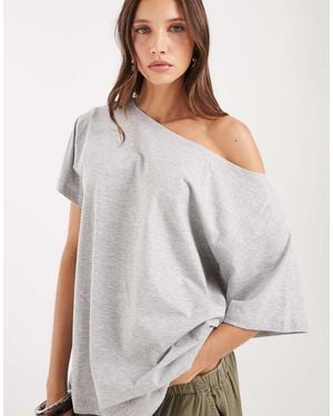 JJXX Slouchy Off Shoulder T-shirt - Grey