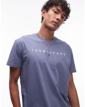 Tommy Hilfiger Linear Logo T-Shirt - Blue