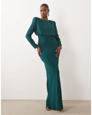 ASOS Modesty Batwing Sleeve Maxi Dress - Green