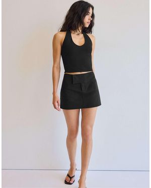 Stradivarius – mini-skort - Schwarz