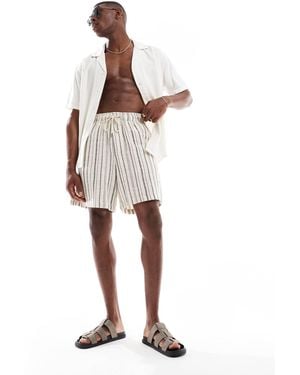 Pull&Bear Striped Short - White