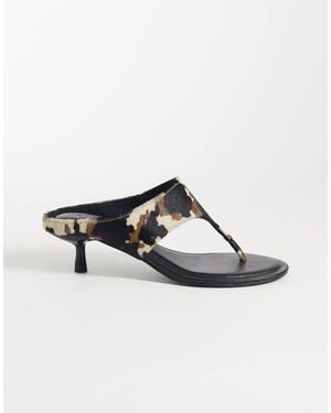 ASOS Helix Premium Heeled Toe Thongs - White