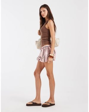 ASOS Bubble Hem Shorts - Natural
